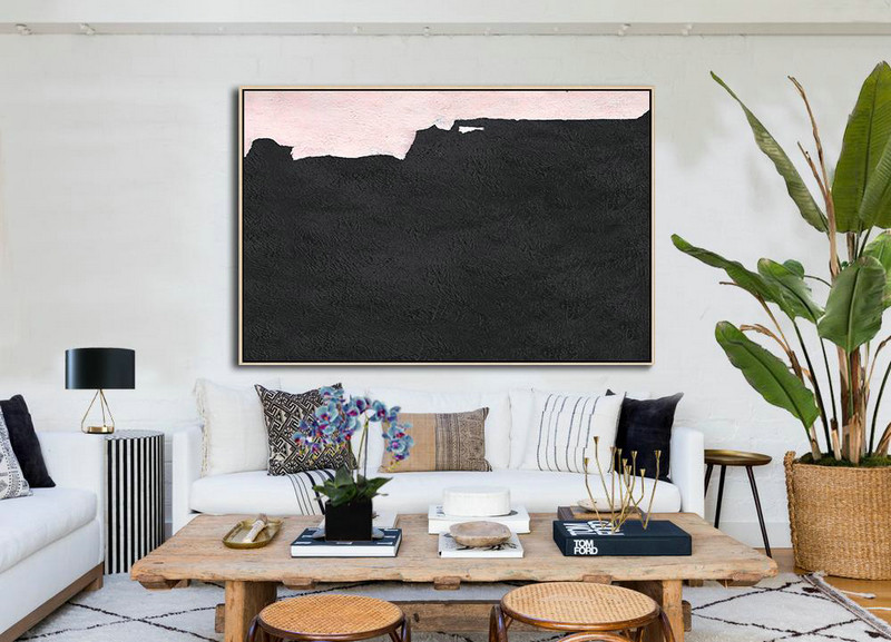 Oversized Canvas Art On Canvas,Hand-Painted Oversized Horizontal Minimal Art On Canvas,Acrylic On Canvas Abstract